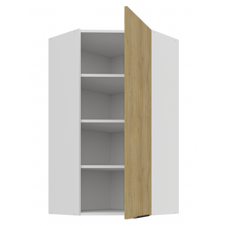 Szafka narożnik górny 60 cm CREMA dąb cremona / biały mat 60x60 GN-108 1F 45